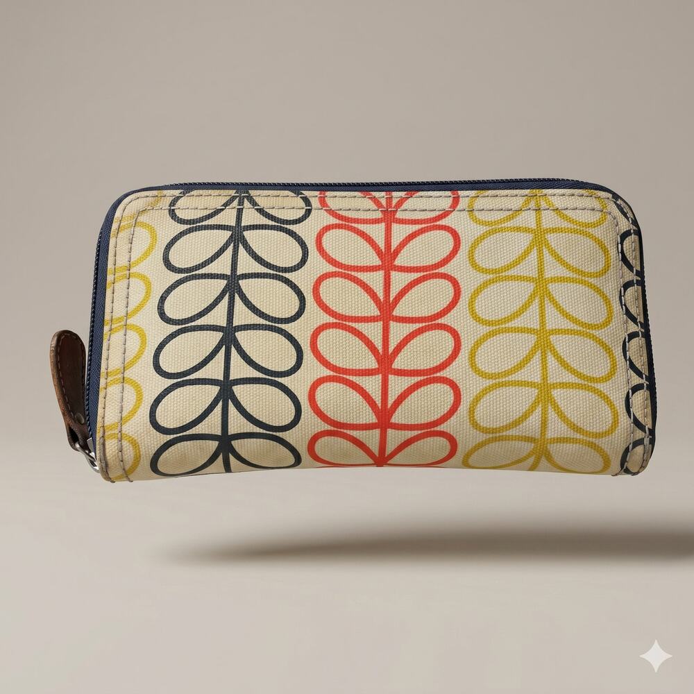 Orla Kiely Womens OS Retro Modern Boho Artsy Cottagecore Zip Around Wallet